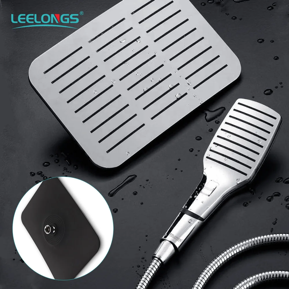 Wall Mounted Bath System Adjustable Height Faucet Shower Column With