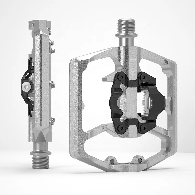 GEWAGE BMX Rennrad-Pedale aus Aluminiumlegierung, Selbstverriegelnd mit  Flachpedal-Adapter, Verbreitert