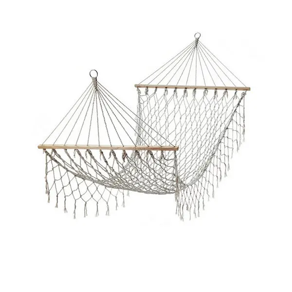 Уличный семейный хлопковый гамак высокого качества с деревянной перекладиной, двойная кровать, садовый гамак, веревка