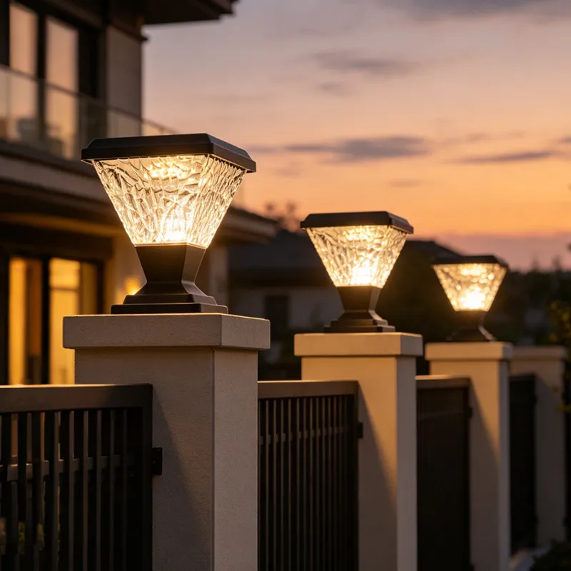 Solar IP65 Waterproof Pillar Lights for Outdoor Garden Courtyard Balcony & Terrace Use