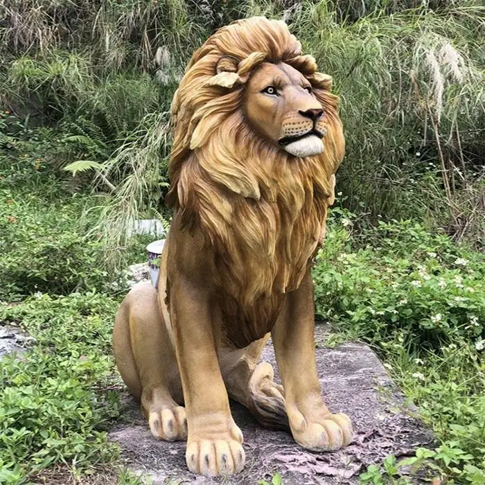 Resin Sculpture Life Size Lion Statue Customized Hand Made Fiberglass ...