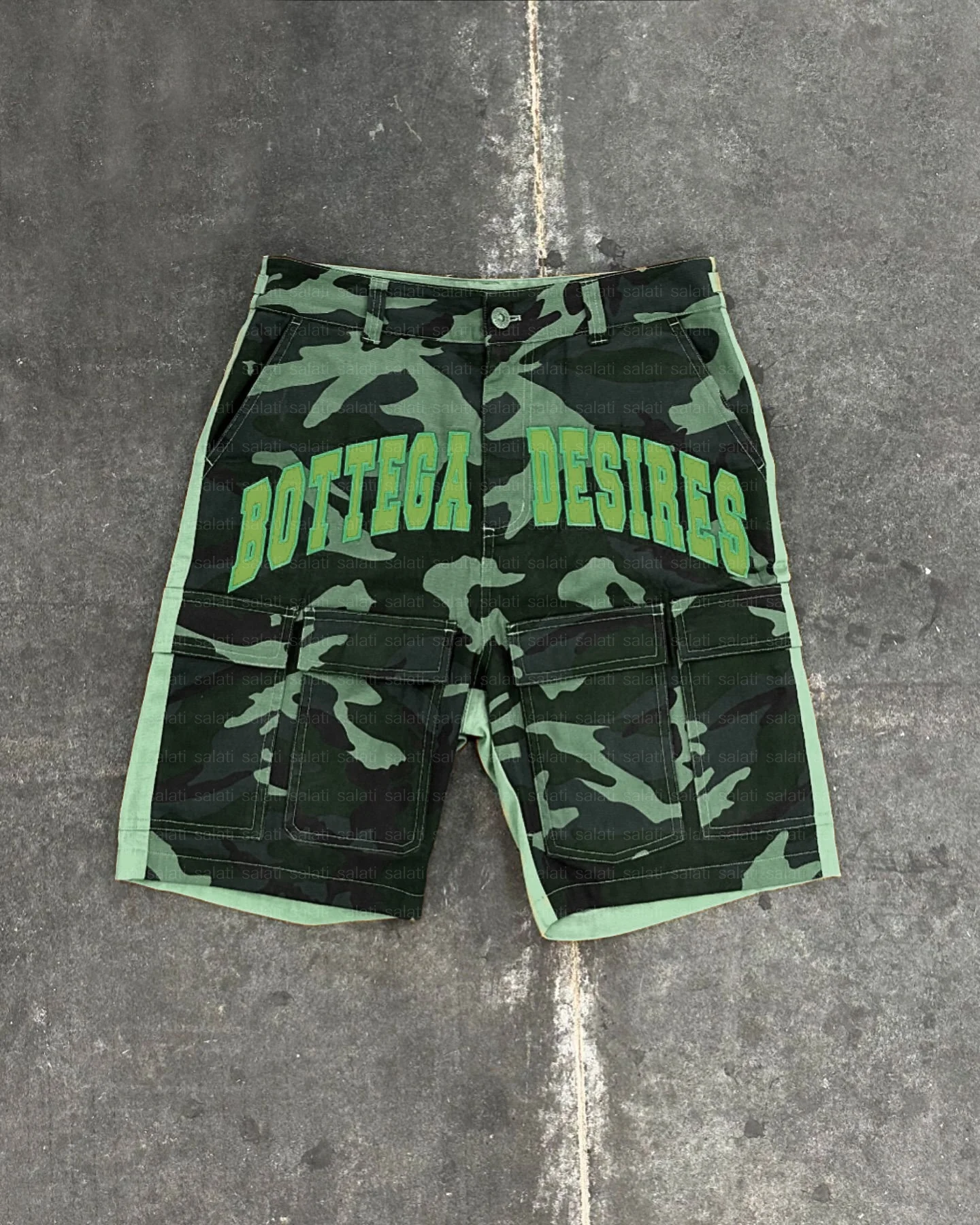Custom Bermuda Streetwear Summer High Waist Print Twill Oversized Baggy Double Knee Carpenter Camouflage Camo Cargo Shorts Men gallery 8