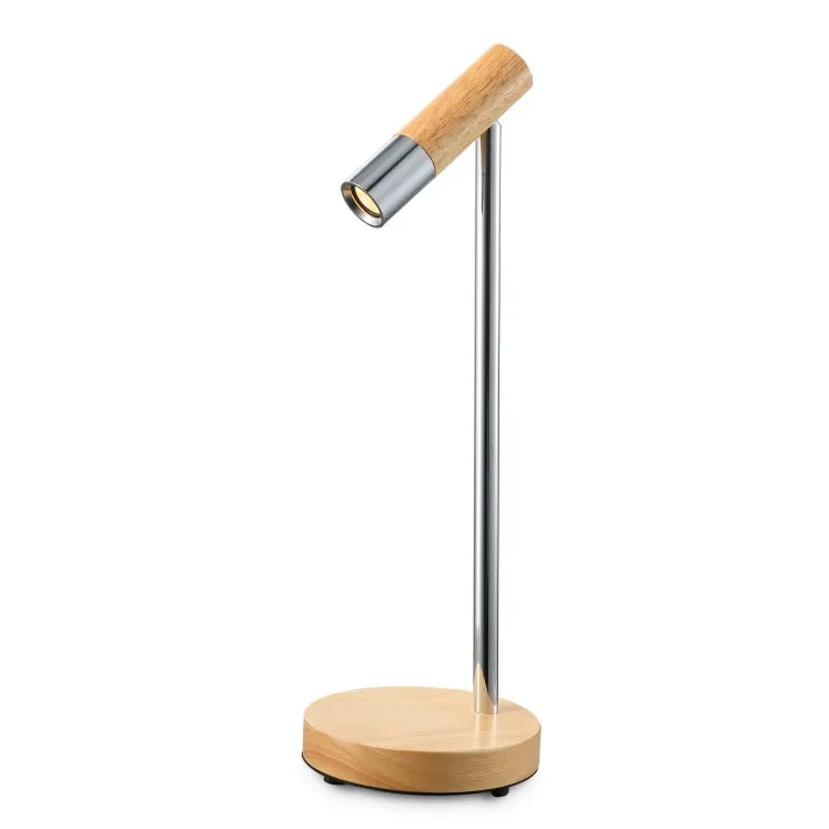 Home decor reading adjustable desk lamp eye-caring beech wooden led table light