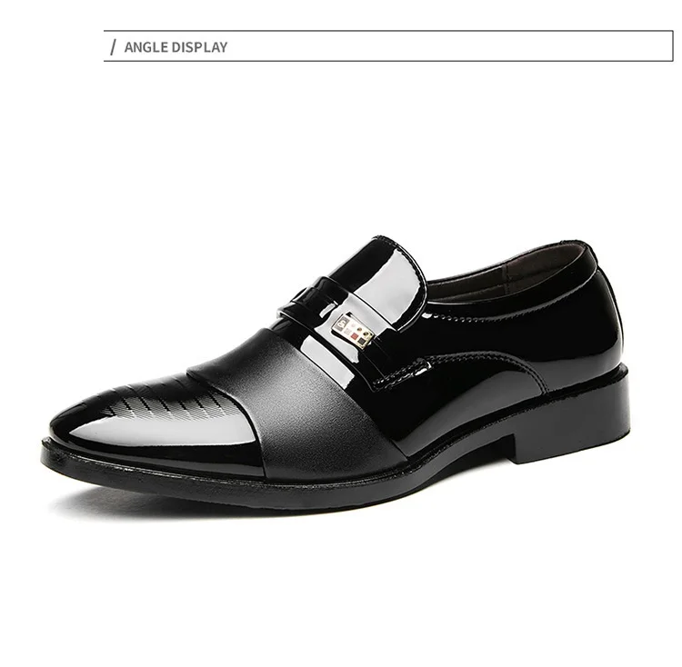 Wholesale Casual Slip on Black Large Size PU Leather Men's Dress Shoes Very  Cheap