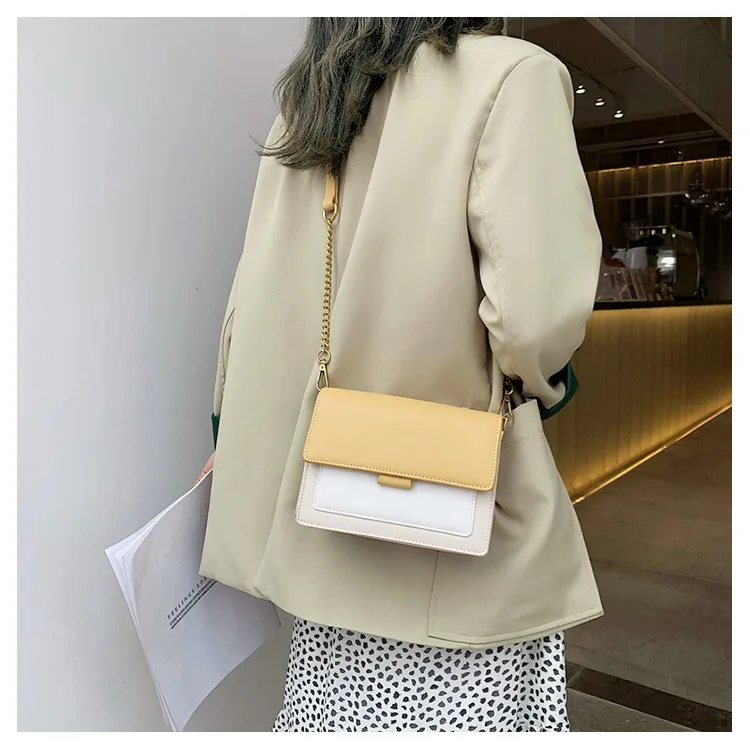 BESTELLA Ladies Small Handbag Large Latest New Fashion Design Zipper Closure Color-Blocking Texture Cross-Border Street
