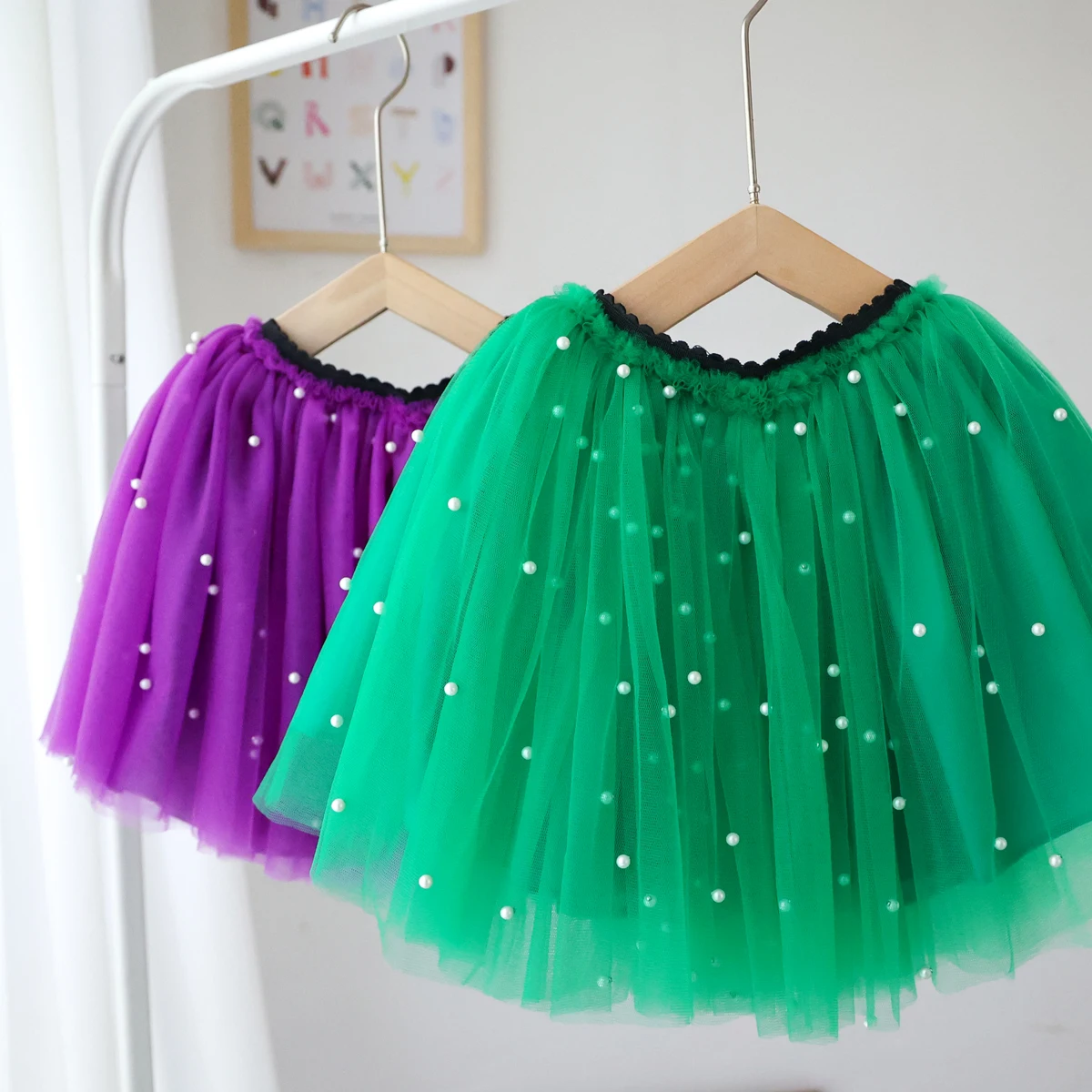 Boutique Green Tutu Skirt Purple Net Skirt Tulle Girls Kids Mesh Skirt