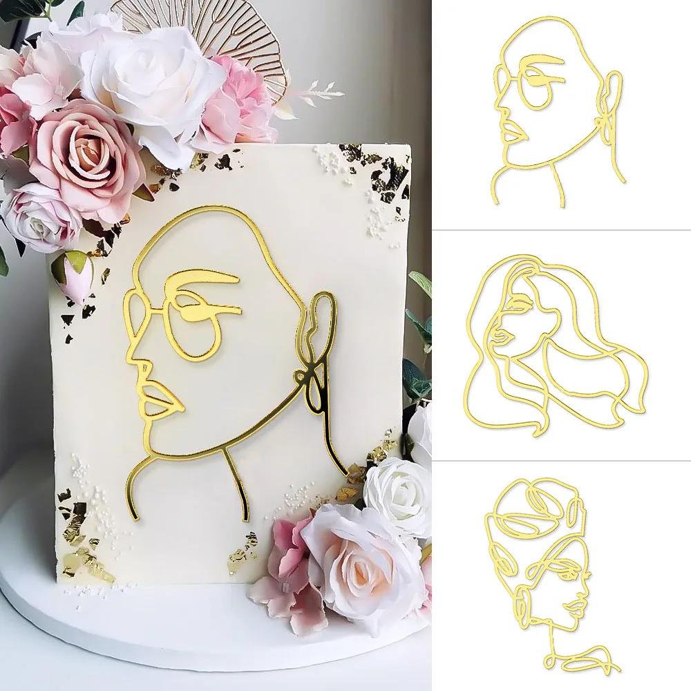 Pastel Con Silueta De Cara De Mujer - Decoración Artística, image size:1000x1000