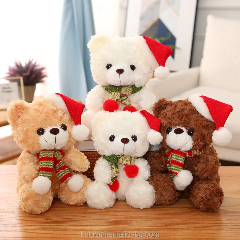 Christmas 9inch Small Teddy Bear Bulk Plush Toy Custom Stuffed Animal