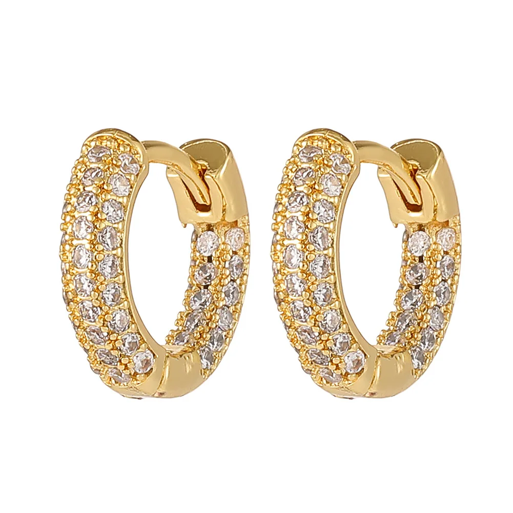 High Fashion Iced Out Huggie Earrings Diamond Hoop Earrings Wholesale