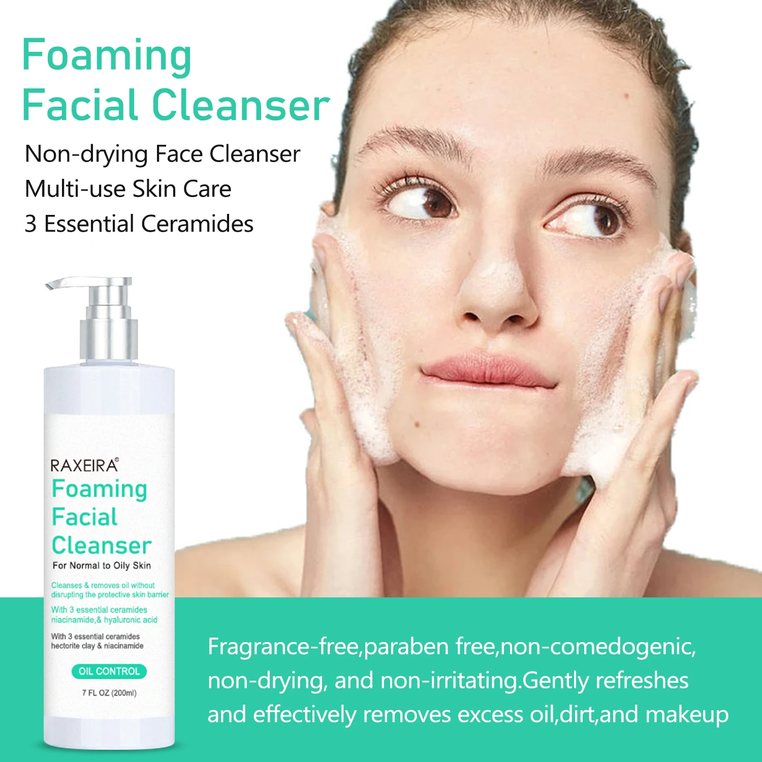 Face Wash Amino Acid Anti Acne Treatment Moisturizing Deep Cleansing Hydrating Foaming Facial