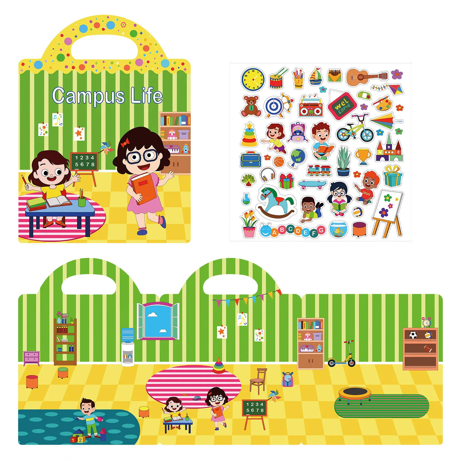 Herbruikbaar stickerboek voor kinderen, reisstickerboeken voor kinderen Herbruikbaar stickerboek voor kinderen, reisstickerboeken voor kinderen
