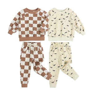 Autumn Design Long Sleeve Print Soft Kids Clothing Sets Children Baby Girls Clothing Sets