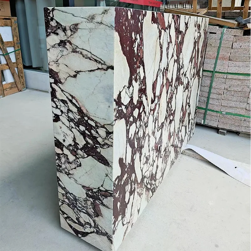 product customized luxury calacatta viola marble coffee table modern design style low plinth for living room-4