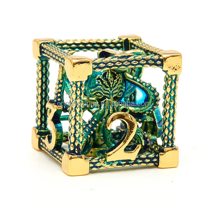 Набор полых металлических игральных костей DND 7 шт. многогранные кости подземелья и кости драконы