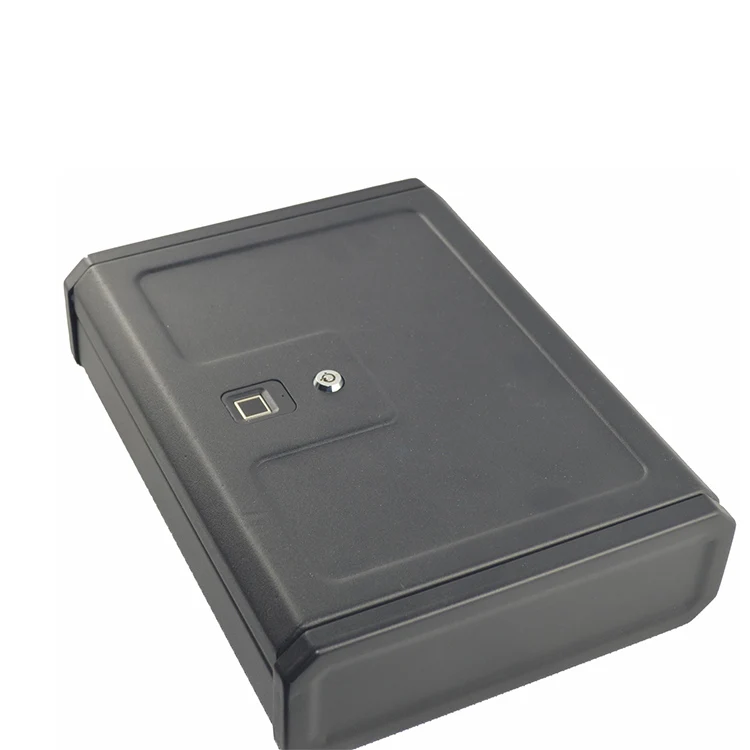 Black Master Key Gun Safe Box Portable, 3.3 Kg Square Finger Gun Safes Guns Box Combination Safes