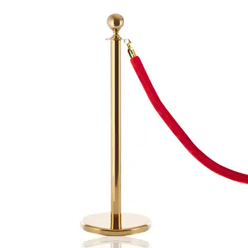 Stanchion Posts Queue Pole with 5 ft/1.2 m Stanchions and Velvet Ropes for Movie Theater (38 Inch, 2Pcs)road blockers