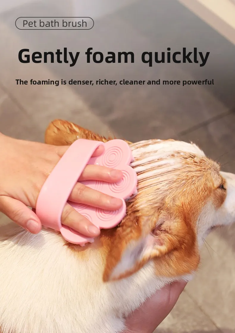 Versatile Pet Cleaning Tool for Bathroom Use Silicone Pet Shower Brush for Cats Bathing and Grooming  supplier