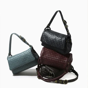 2026 NEW Design Wholesale Fashion Vintage Small Genuine Leather Hand Bags Women Woven Handbags for Ladies