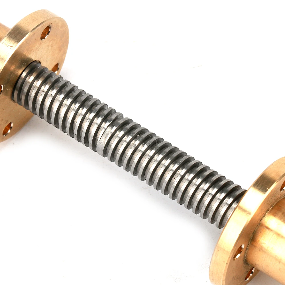 8mm Diameter Left and Right Thread Tr8*8 Trapezoidal Lead Screw 4 Starts 400mm Long with Brass Nuts