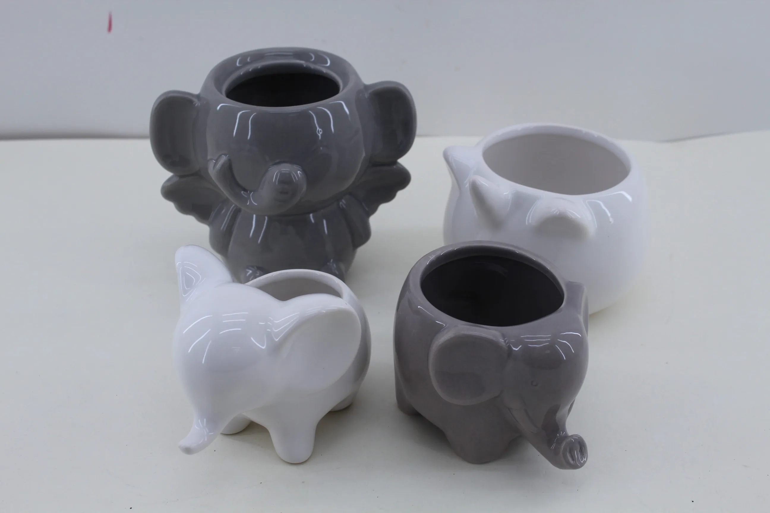 卡通花盆卡通熊猫陶瓷花园卡通批发陶瓷花园多肉植物