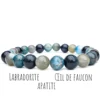 Labradorite + Apatite + Oeil de tigre