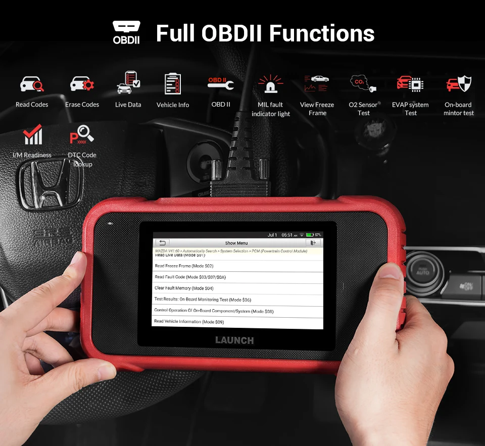 LAUNCH X431 CRP129E OBD2 Car Code Reader Scanner Car Diagnostic Tool