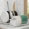 Escurridor de platos y estante para ollas blancos