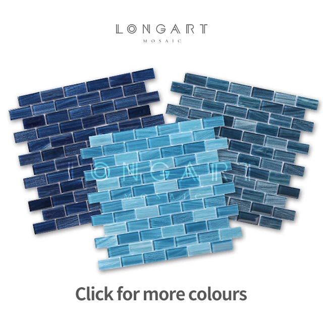 Classic Blue Swimming Pool Tiles 300*300mm Square Glass Mosaic Tiles For Outdoor Pool Tiles