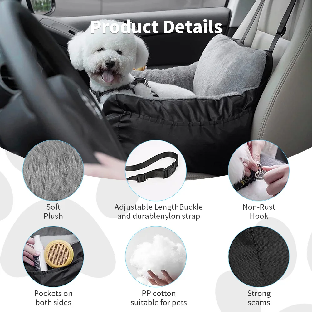 Wholesale washable travel safety luxury portable dog car booster seat bed supplier