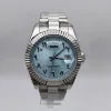Silver case+Blue dial
