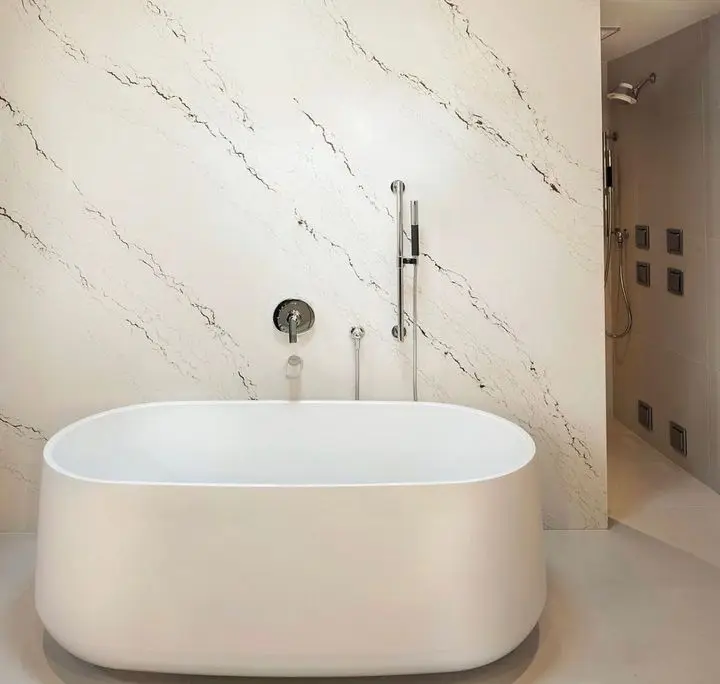 YDSTONE Engineered Quartz Kitchen Countertop White Calacatta Quartz Countertop Stone Slab Artificial Stones supplier