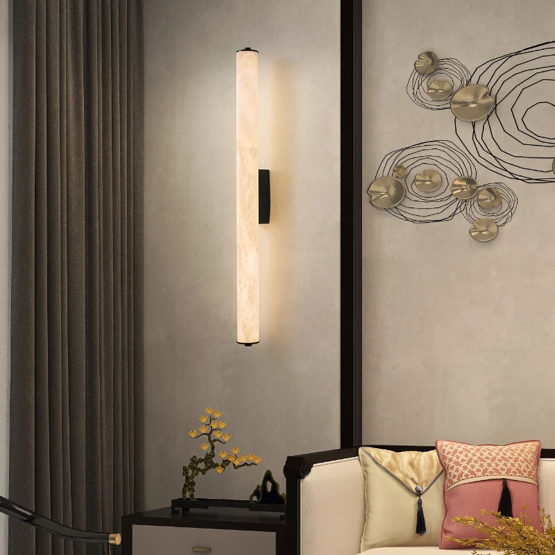 Bestsäljande lyxiga koppar marmorskinn vägglampor för hotell, villa, vardagsrum, korridor, högkvalitativ LED-belysning, inredning