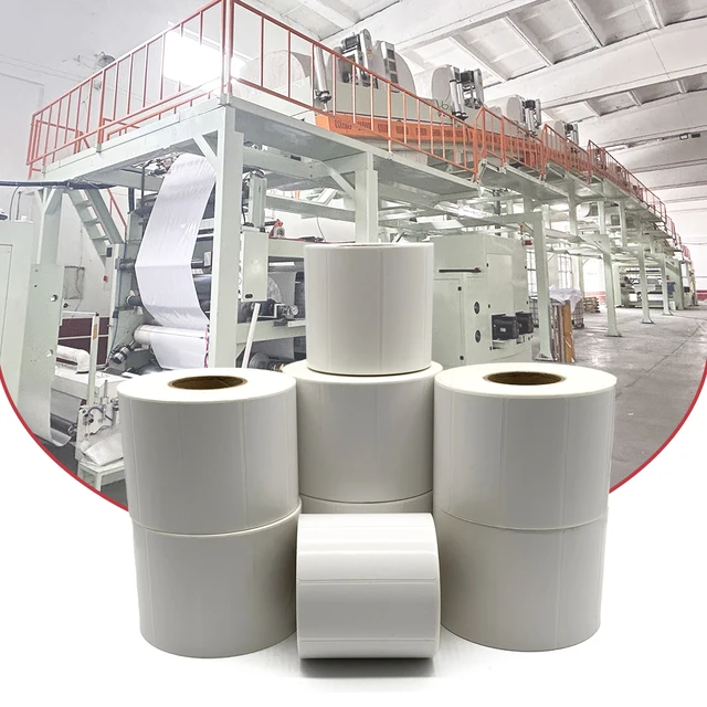 Custom Direct Thermal Paper Roll 40x60mm Adhesive SKU Barcode label Packaging Sticker Labels Rolls