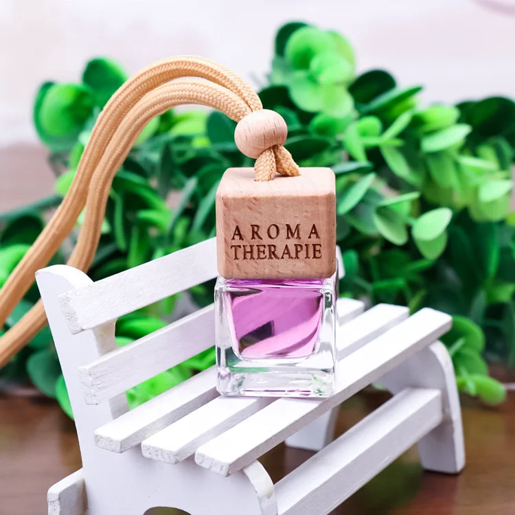5ml 6ml 7ml Car hang Customize Car air Freshener Hanging square Glass Bottle air Freshener