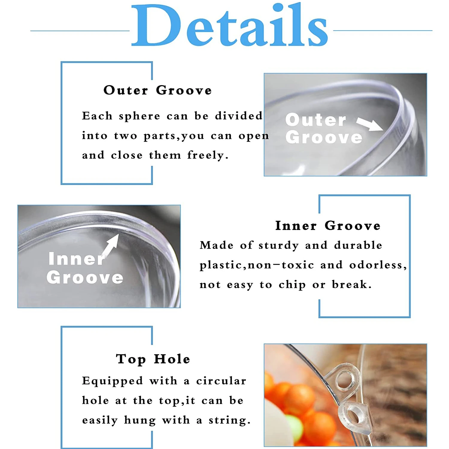 Clear Plastic Fillable Ornaments Transparent Diy Craft Ball Clear