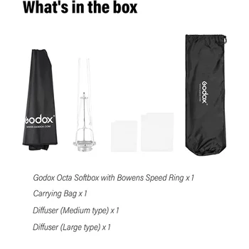 Godox 47" 120cm Octagon Umbrella Softbox Kit Portable Octabox with Bowens Mount Octa Foldable Softbox Lighting Kit Photography product image