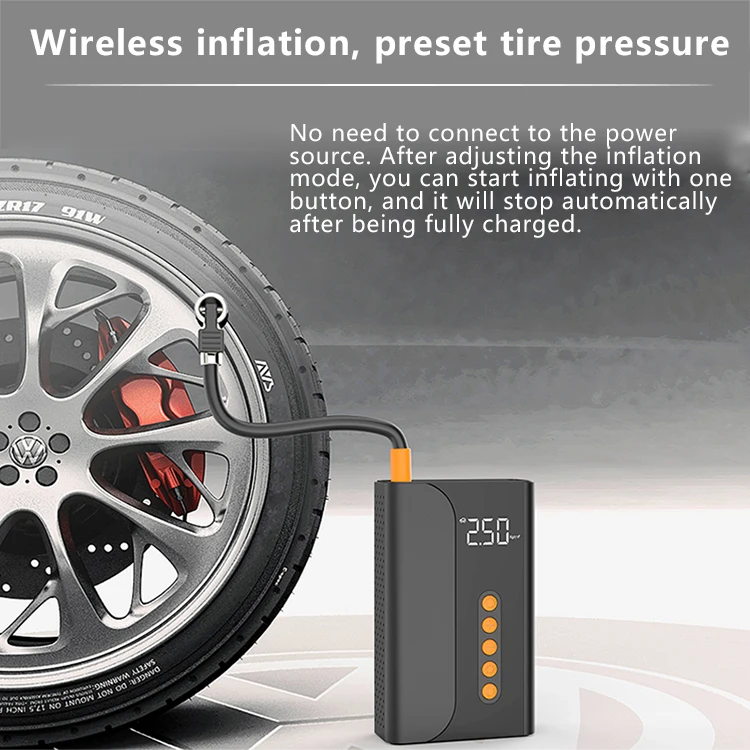 new 12v portable lithium jump starter with pump auto car electric air compressor tire inflator mini electric air pump