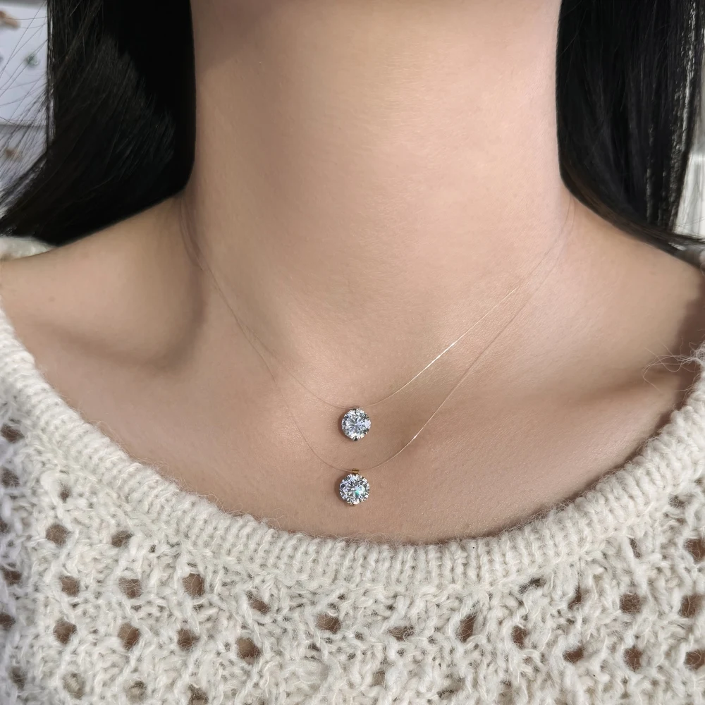 KAKODIY Dainty 925 Sterling Silver Rhodium 18K Gold Plated Solitaire Round 8mm 5A Zirconia Pendant Necklace High Top Jewelry detail 8