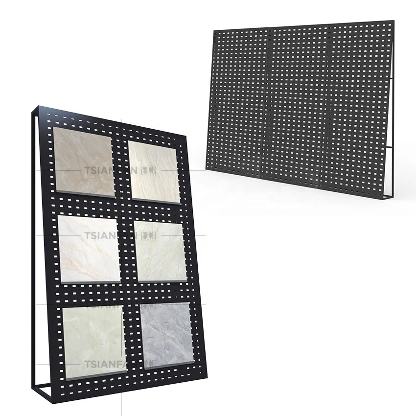 Showroom Idea Tile Display a Frame Racks Wall Mount Panel Hole Board Granite Stone Porcelain Ceramic Tile Punching Plate Display
