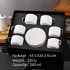 Blanco: 6 tazas, 6 platos con caja de regalo - 280ml