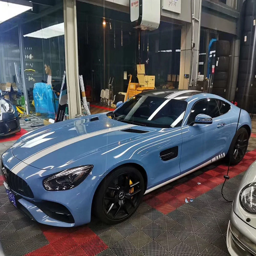 WRAPMASTER 1.52*17m Sticker Super Gloss Crystal China Blue Car Vehicle Wrapping Film Wrap Vinyl