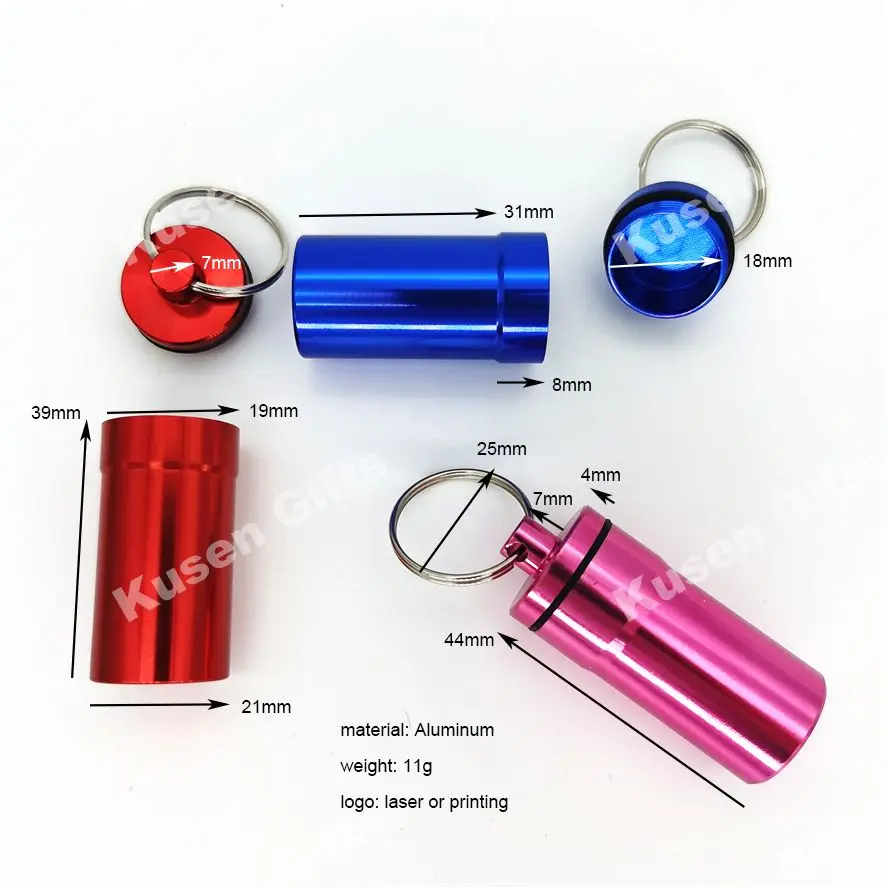 Футляр для таблеток, брелок 21*44 мм, алюминиевый водонепроницаемый мини-футляр для таблеток и ушей, футляр для хранения гаджетов, Футляр для ключей