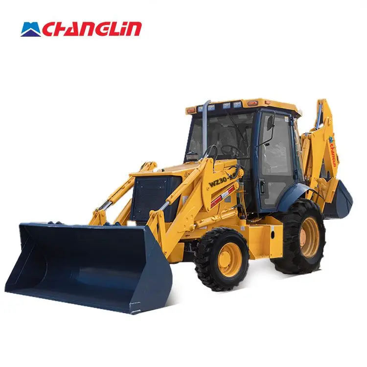 Chinese CE Multi-Purpose Front End Loader Backhoe Compact 4 Wheel Backhoe Loader