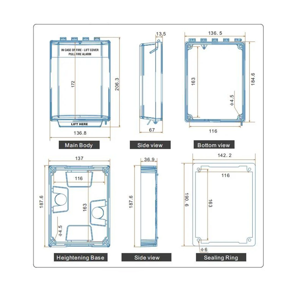 SUMRING a New Design Good Quality Promotional Price Conventional Fire Alarm System Cover Manual Call Point House Voice Output