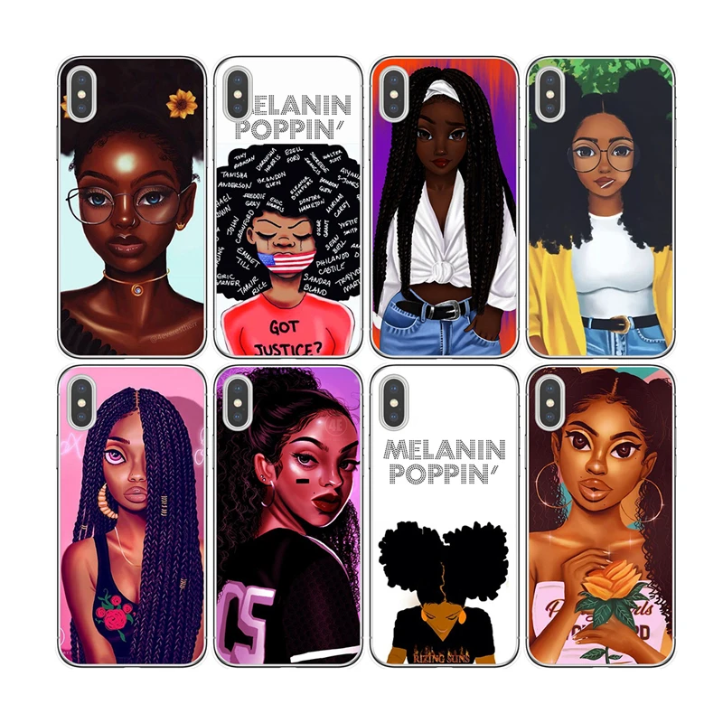 Black Girl Phone Case Melanin Poppin Black Girl Queen For Iphone 14 14pro 14 Max Case Se2 Se3 7 8 8plus X Xr Xs Max Tpu Cases Buy Poppin Melanin Black Girl Fashion