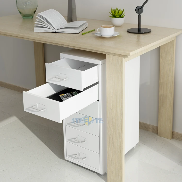 Knock Down Structure Red Slim 6 Drawer Laptop Storage Cabinet Helmer Steel Filing Cabinets with Wheels