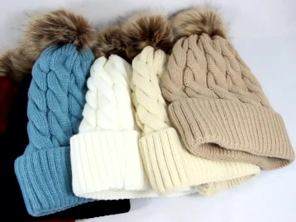 Warm Plush Lining Knitted Beanie Winter Warm Hat Cap Warm Down 