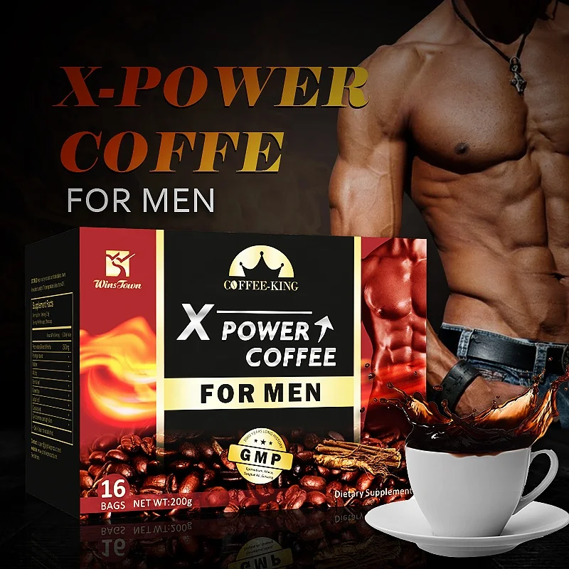 Private Label Max Man Power Maca Energy Coffee Tongkat ali Herbal Instant Maca Coffee for Men XPOWER Coffee