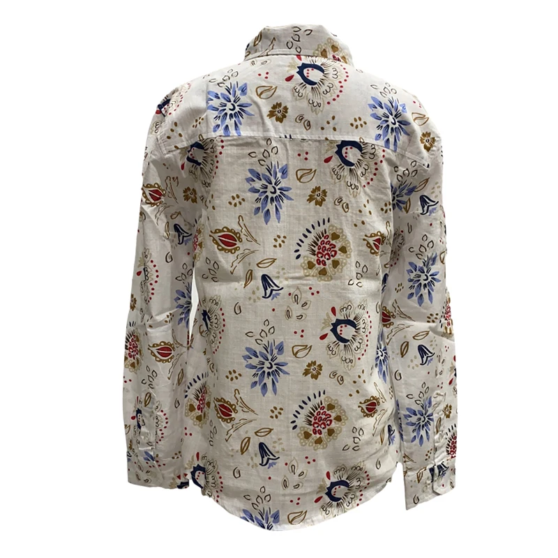Лидер продаж дышащая рубашка из вискозы детская специальная блузка с цветочным принтом свободная длинная для