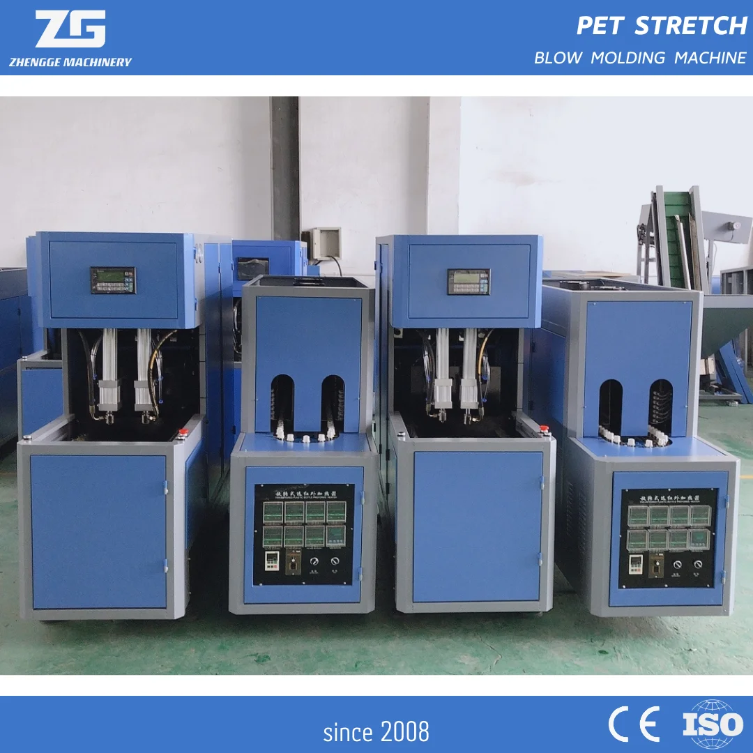 Plastic Mineral Water Bottle Making Machine Semi Automatic PET Bottle Blow Molding Machine with Double Cavity